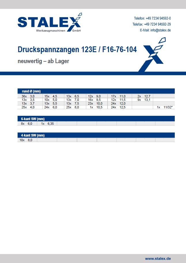 Druckspannzangen 123E/F16-76-104