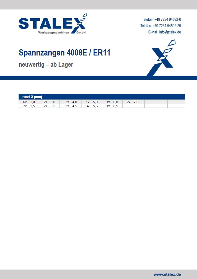 Mehrbereichsspannzangen 4008E (ER11)