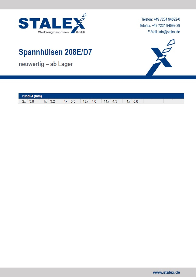 Spannhülsen 208E/D7   